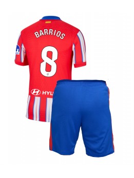 Atletico Madrid Pablo Barrios #8 Heimtrikotsatz für Kinder 2024-25 Kurzarm (+ Kurze Hosen)